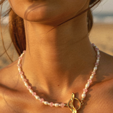 naszyjnik Lust & Trust Gold Pink Pearl Shine