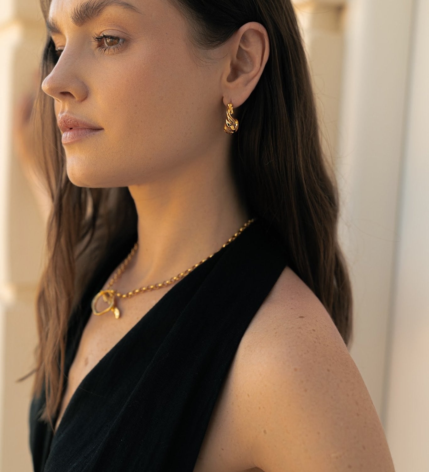  - kolczyki Golden Hour Gold - Marai Jewelry