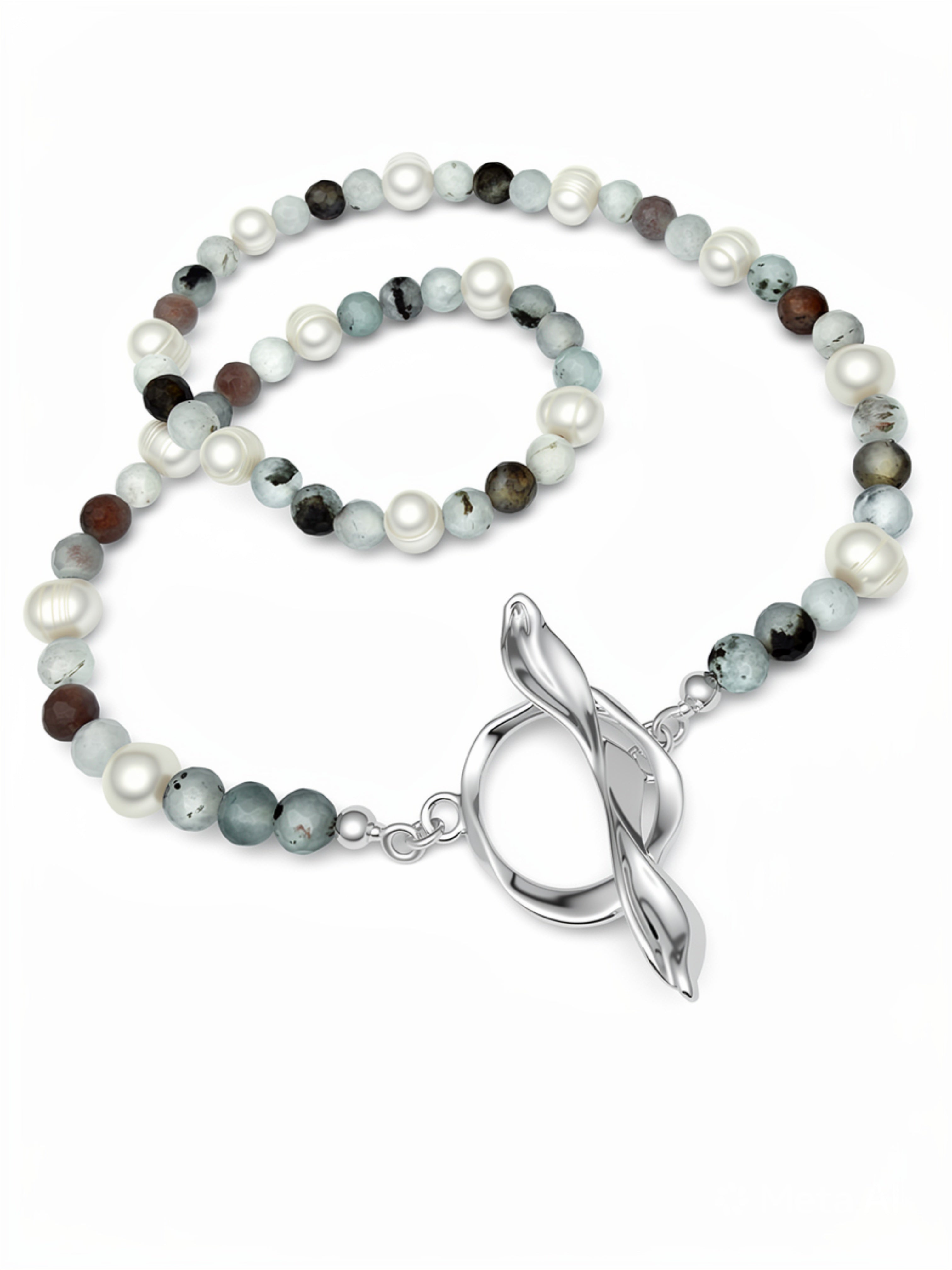 naszyjnik Lust & Trust Silver Agaty i Perły - Marai Jewelry