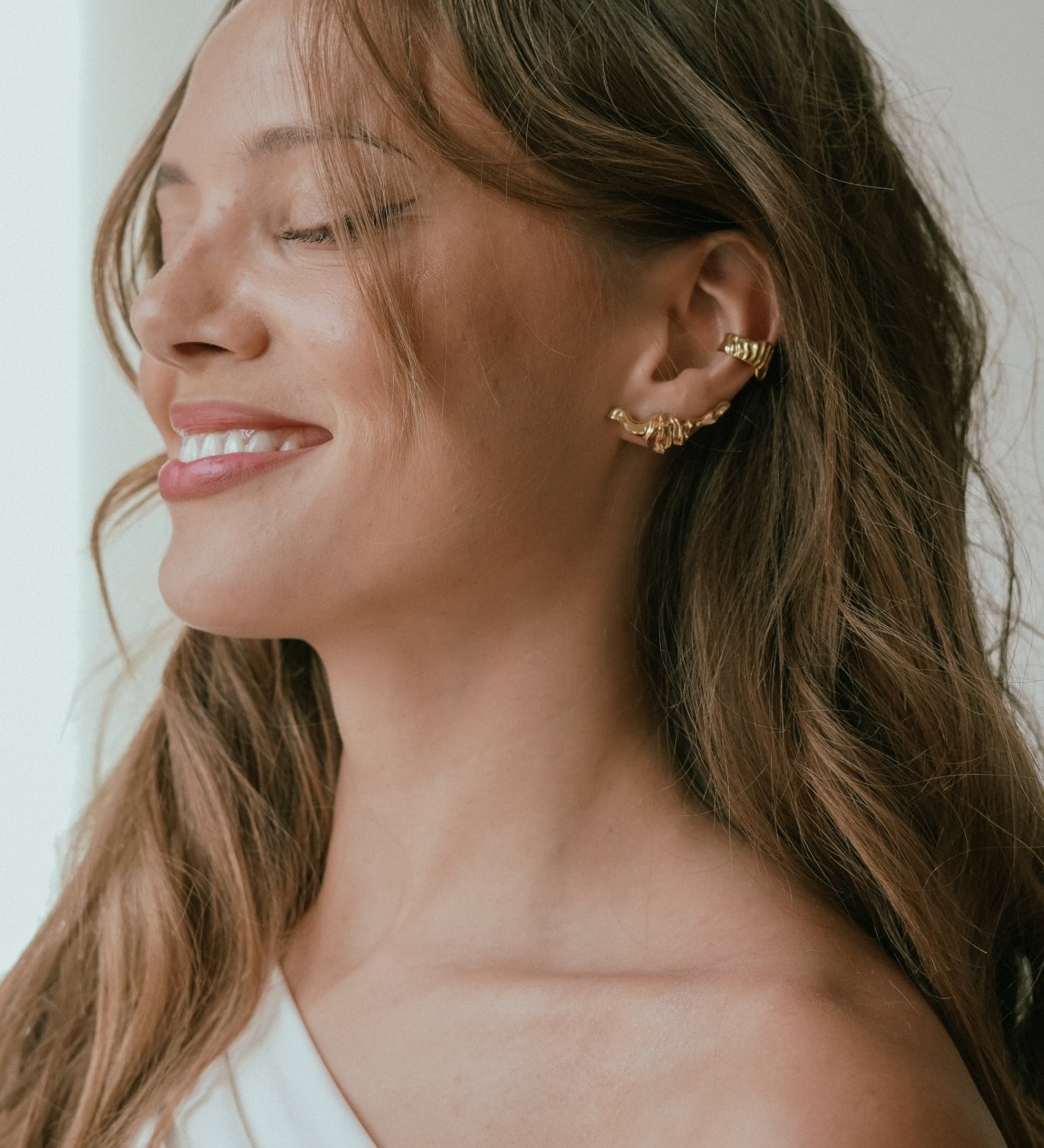  - nausznica ONDA gold - Marai Jewelry