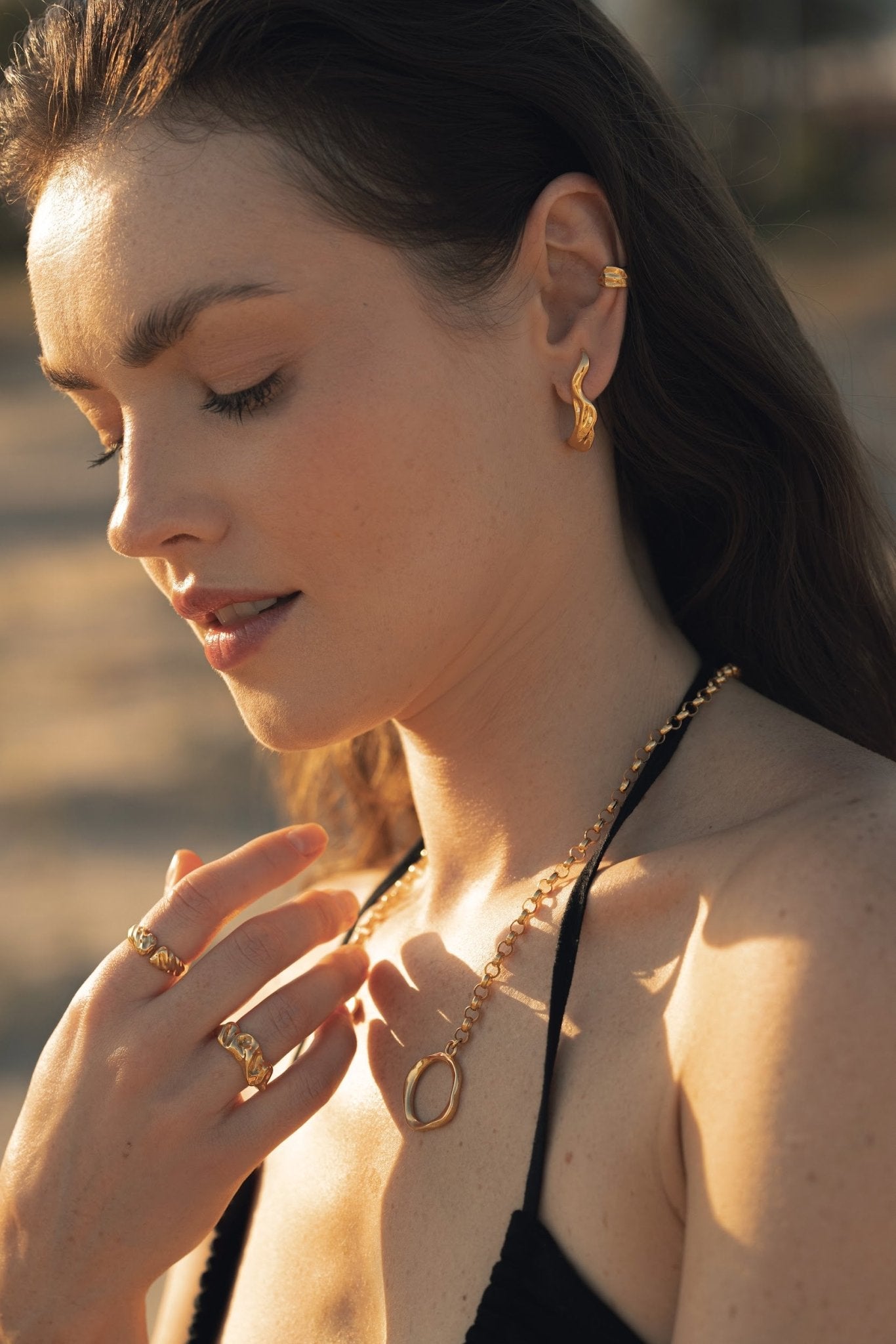  - Nausznica Warm Embrace Gold - Marai Jewelry