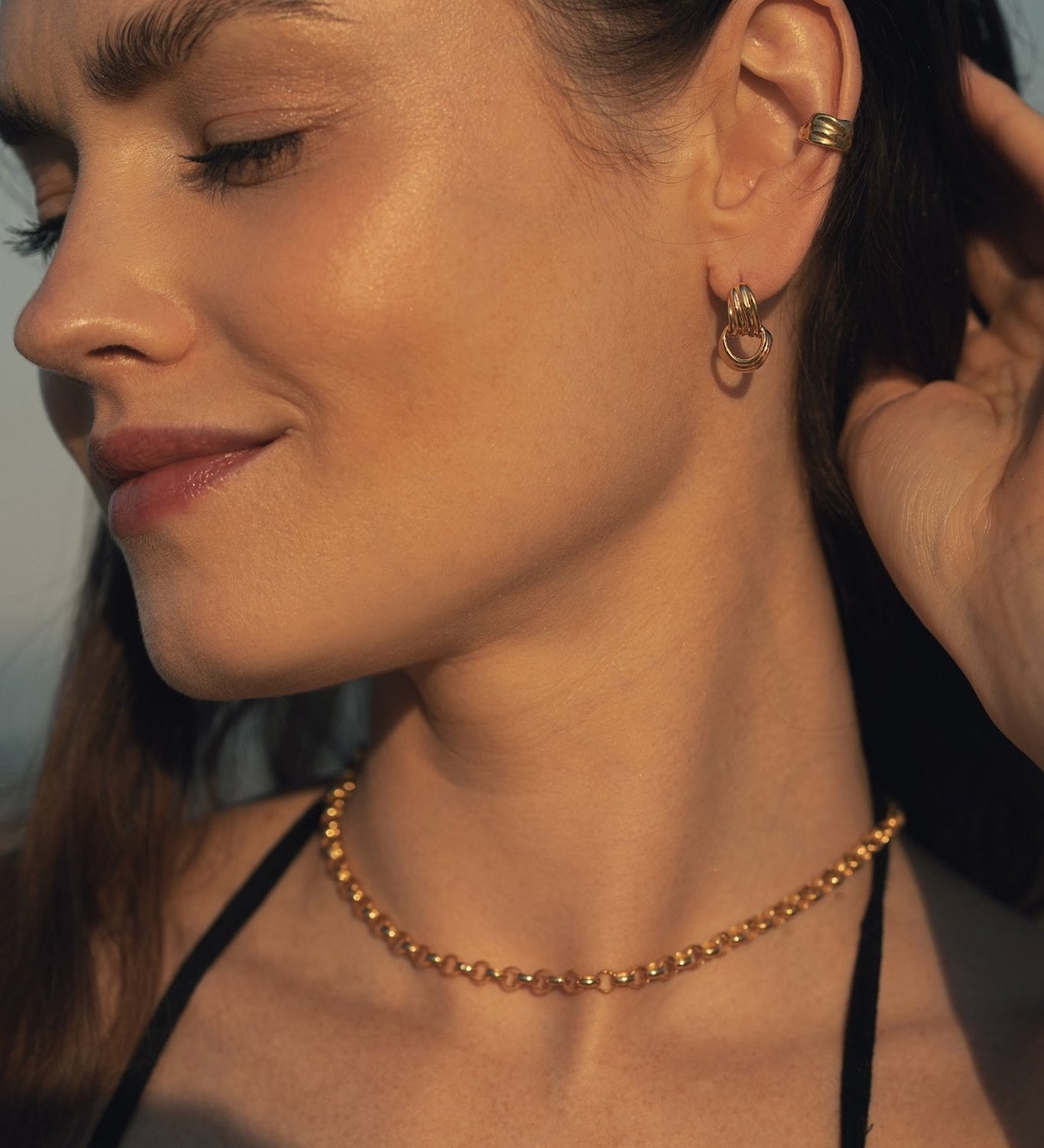  - Nausznica Warm Embrace Gold - Marai Jewelry