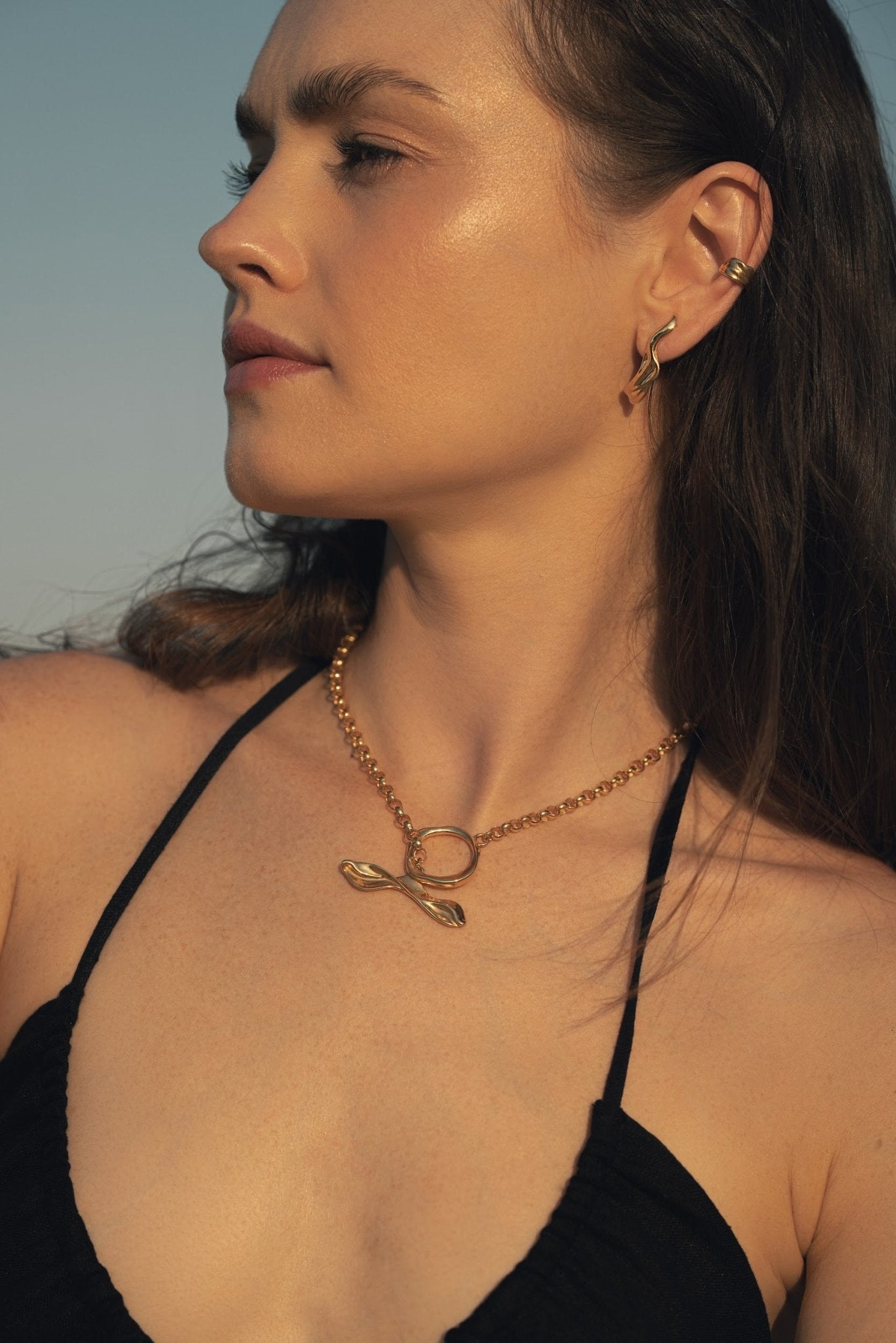  - Nausznica Warm Embrace Gold - Marai Jewelry