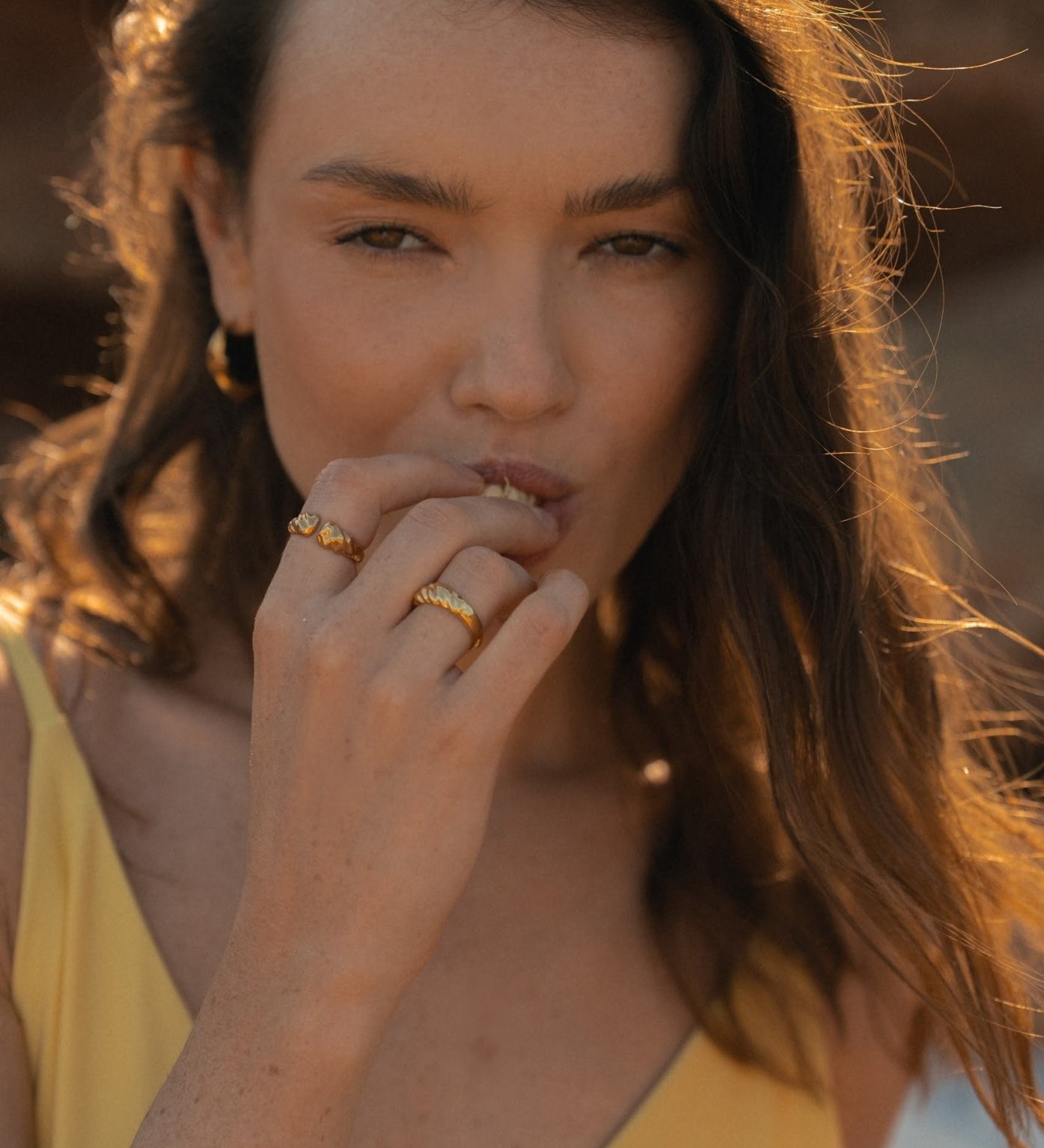  - pierścionek No Boys Allowed with Diastema Gold - Marai Jewelry
